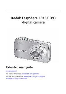 Kodak EasyShare C 913 manual. Camera Instructions.