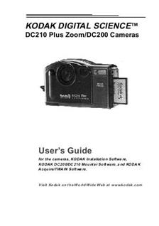 Kodak DC 210 manual. Camera Instructions.