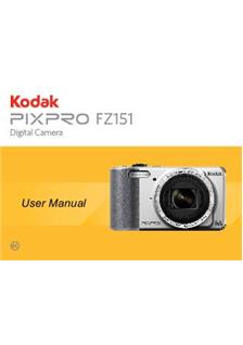 Kodak PixPro FZ151 manual. Camera Instructions.