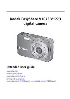 Kodak EasyShare V 1273 manual. Camera Instructions.