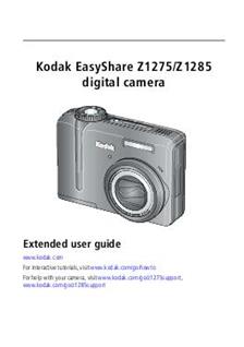 Kodak EasyShare Z 1275 manual. Camera Instructions.