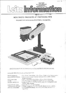 Leica Focotimer manual. Camera Instructions.