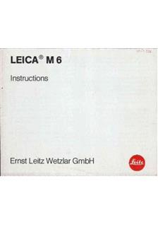 Leica M 6 manual. Camera Instructions.