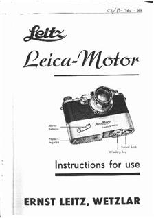 Leica Leicamotor manual. Camera Instructions.