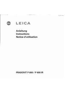 Leica Pradovit P 600 manual. Camera Instructions.