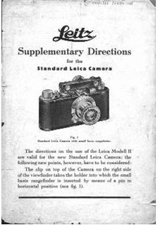 Leica Standard manual. Camera Instructions.