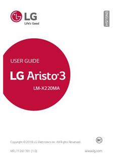 LG Aristo 3 manual. Camera Instructions.