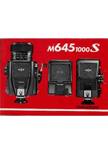 Mamiya M 645/1000 s manual. Camera Instructions.