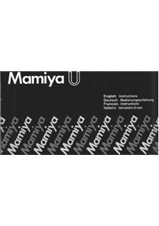 Mamiya U manual. Camera Instructions.