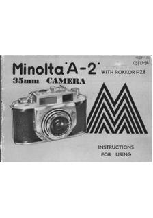 Minolta A 2 manual. Camera Instructions.