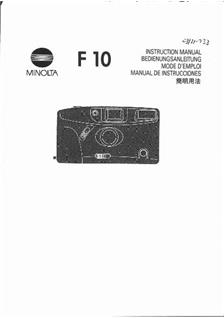 Minolta F 10 manual. Camera Instructions.