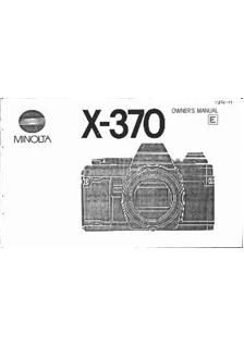 Minolta X 300 manual. Camera Instructions.