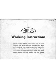 Minox A manual. Camera Instructions.