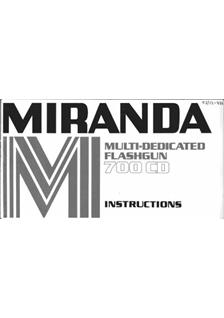 Miranda 700 CD manual. Camera Instructions.