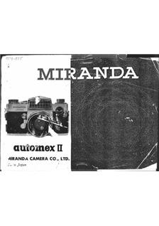 Miranda Automex 2 manual. Camera Instructions.