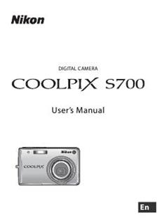 Nikon Coolpix S700 manual. Camera Instructions.