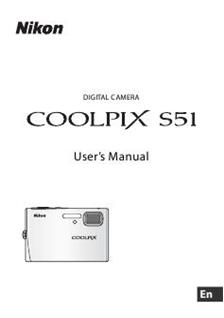 Nikon Coolpix S51 manual. Camera Instructions.