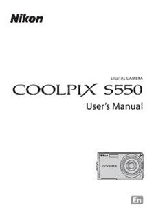 Nikon Coolpix S550 manual. Camera Instructions.