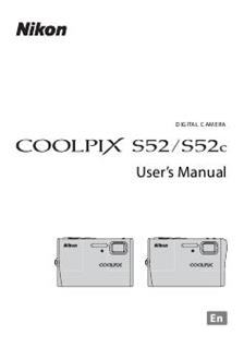 Nikon Coolpix S52 C manual. Camera Instructions.