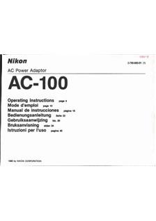 Nikon AC 100 manual. Camera Instructions.