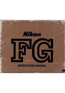 Nikon FG manual. Camera Instructions.