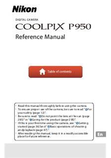 Nikon Coolpix P950 manual. Camera Instructions.