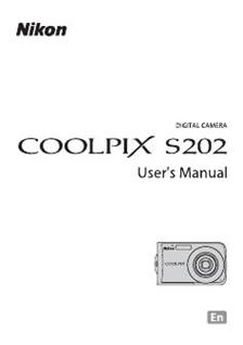 Nikon Coolpix S202 manual. Camera Instructions.