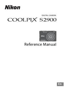 Nikon Coolpix S2900 manual. Camera Instructions.