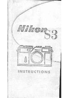 Nikon S 3 manual. Camera Instructions.