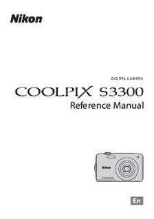 Nikon Coolpix S3300 manual. Camera Instructions.