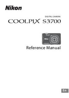 Nikon Coolpix S3700 manual. Camera Instructions.