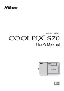 Nikon Coolpix S70 manual. Camera Instructions.