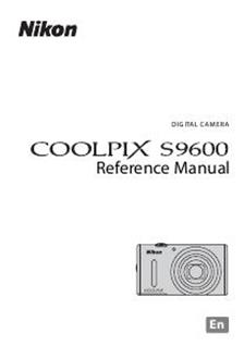 Nikon Coolpix S9600 manual. Camera Instructions.