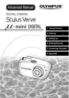 Olympus Mju Mini Digital manual. Camera Instructions.