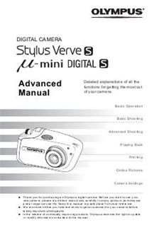 Olympus Mju Mini Digital S manual. Camera Instructions.