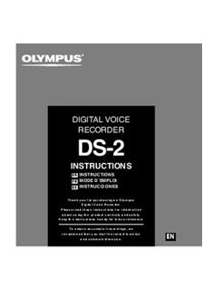 Olympus DS 2 manual. Camera Instructions.