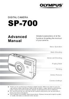 Olympus SP 700 manual. Camera Instructions.