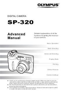 Olympus SP 320 manual. Camera Instructions.