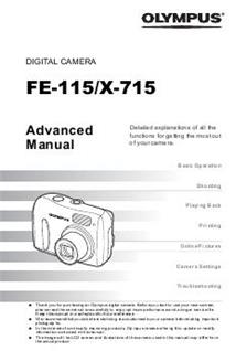 Olympus X 715 manual. Camera Instructions.