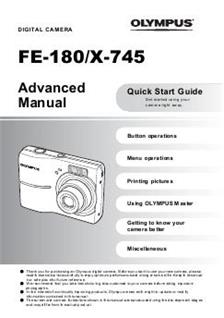 Olympus FE 180 manual. Camera Instructions.