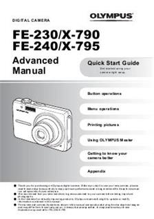 Olympus FE 240 manual. Camera Instructions.