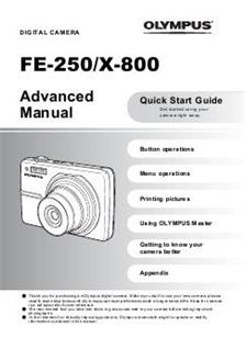 Olympus FE 250 manual. Camera Instructions.