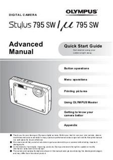 Olympus Mju Digital 795 SW manual. Camera Instructions.