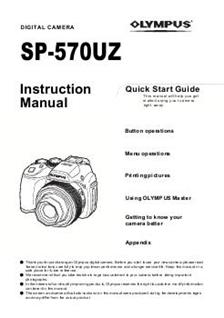 Olympus SP 570 UZ manual. Camera Instructions.