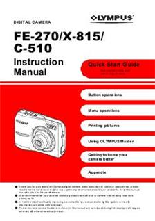 Olympus FE 270 manual. Camera Instructions.