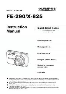 Olympus FE 290 manual. Camera Instructions.