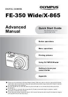 Olympus FE 350 Wide manual. Camera Instructions.