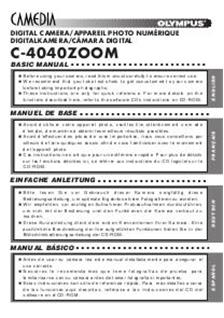 Olympus C 4040 Zoom manual. Camera Instructions.