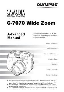 Olympus C 7070 Wide Zoom manual. Camera Instructions.