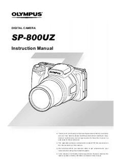 Olympus SP 800 UZ manual. Camera Instructions.